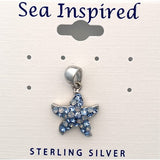 SMALL STARFISH NECKLACE WITH BLUE CRYSTAL INLAY