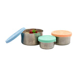 SNACK TOWN TRIAD - STAINLESS STEEL ROUND CONTAINERS